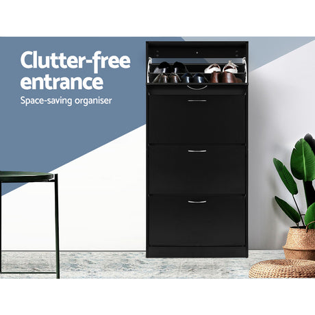 Halls Gap 60 Pair Shoe Cabinet, Black image 4