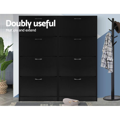 Halls Gap 60 Pair Shoe Cabinet, Black image 7