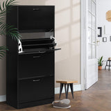 Halls Gap 60 Pair Shoe Cabinet, Black