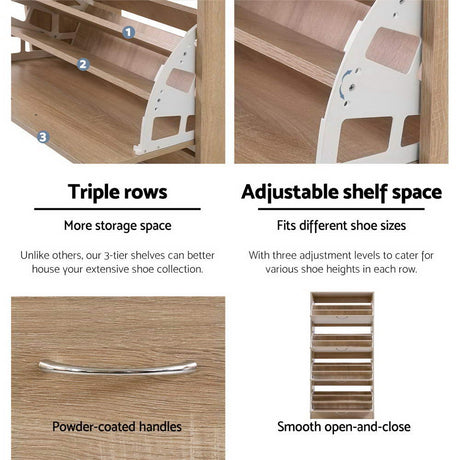 Halls Gap 60 Pair Shoe Cabinet, Wood image 6