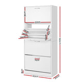 Artiss 60-Pair White Shoe Rack Cabinet with 4 Doors — Large Family Capacity — Allure Home Collections