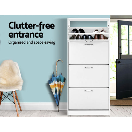 Halls Gap 60 Pair Shoe Cabinet, White image 4