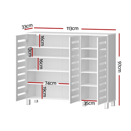 Darlington 5 Tier Shoe Cabinet, White