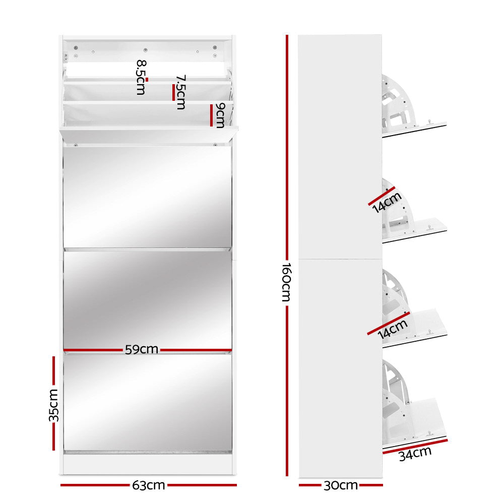 Elegant Shoe Rack with Full-Length Mirror