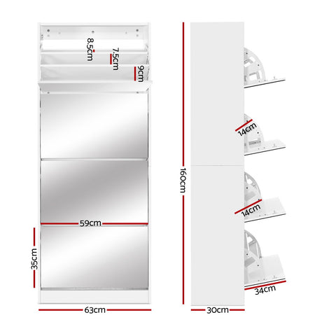 Elegant Shoe Rack with Full-Length Mirror