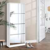 Elegant Shoe Rack with Full-Length Mirror