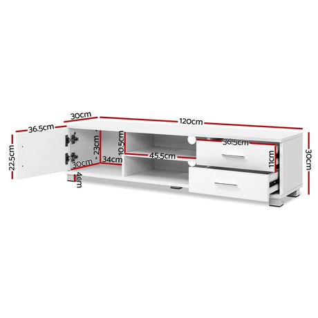 Artiss Dylan 120cm White TV Entertainment Unit — Allure Home Collections