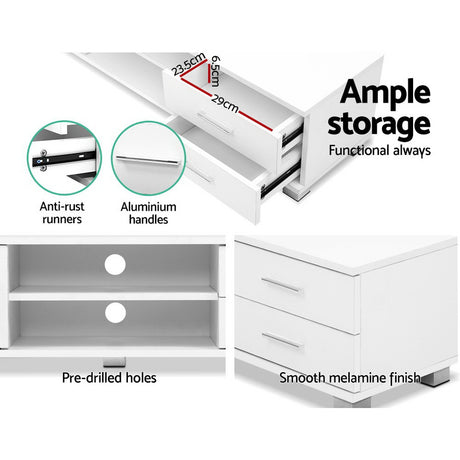 Artiss Dylan 120cm White TV Entertainment Unit — Allure Home Collections