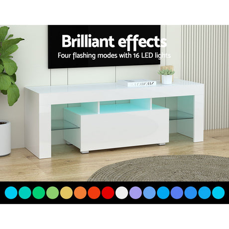 Artiss Elo LED Entertainment Unit — Black or White, Low-Profile Media Console — Allure Home Collections
