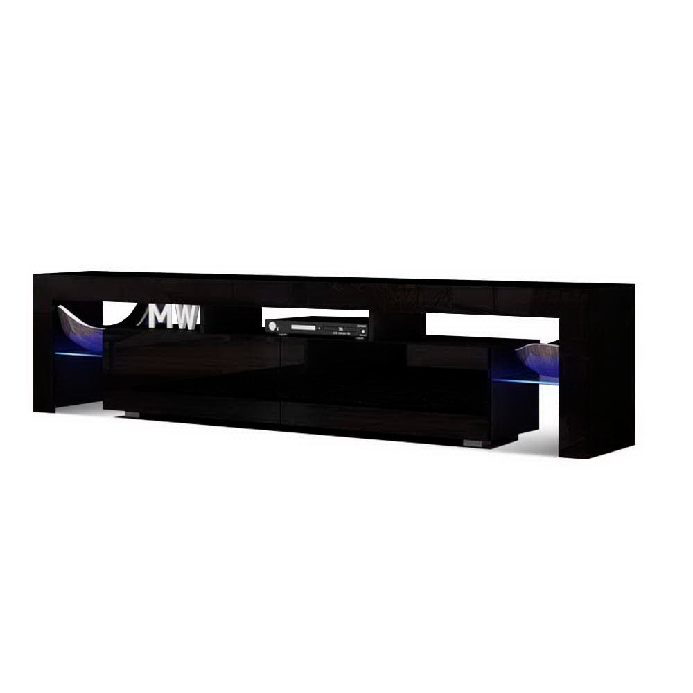 Artiss Bobi 189cm LED Entertainment Unit with Shelves — Black or White — Allure Home Collections