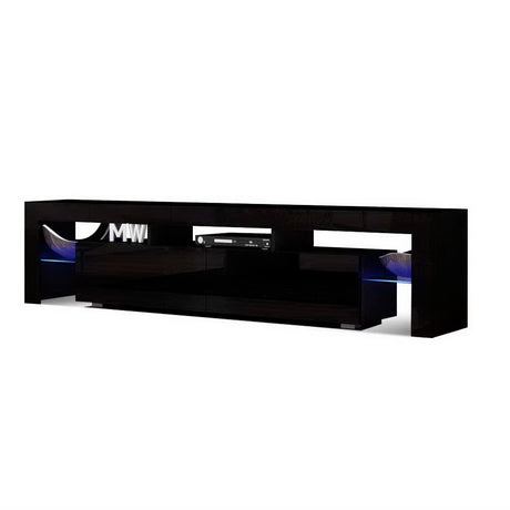 Artiss Bobi 189cm LED Entertainment Unit with Shelves — Black or White — Allure Home Collections