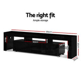 Artiss Bobi 189cm LED Entertainment Unit with Shelves — Black or White — Allure Home Collections