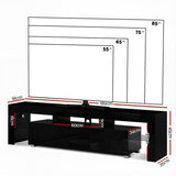 Blackmans Bay black 189cm LED entertainment unit with RGB lighting in a modern living room