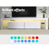 Artiss Bobi 189cm LED Entertainment Unit with Shelves — Black or White — Allure Home Collections