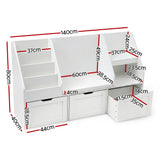 Brunner Kids Bookshelf Storage Bench with Drawers, White