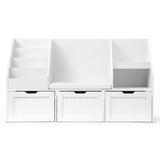 Brunner Kids Bookshelf Storage Bench with Drawers, White