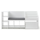 Kaniere Kids Toy Storage Bench Cabinet, 170cm, White