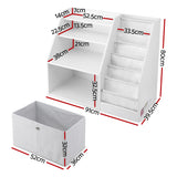 Hauroko Kids Bookshelf, Wooden Toy Storage, White Drawer