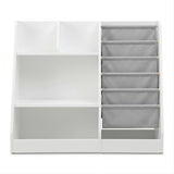 Hauroko Kids Bookshelf, Wooden Toy Storage, White