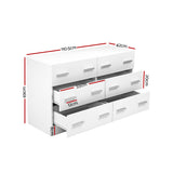 Artiss VEDA 6-Drawer Lowboy in White — Allure Home Collections