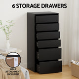 Medway 6 Drawer Tallboy, Black
