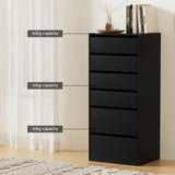 Medway 6 Drawer Tallboy, Black