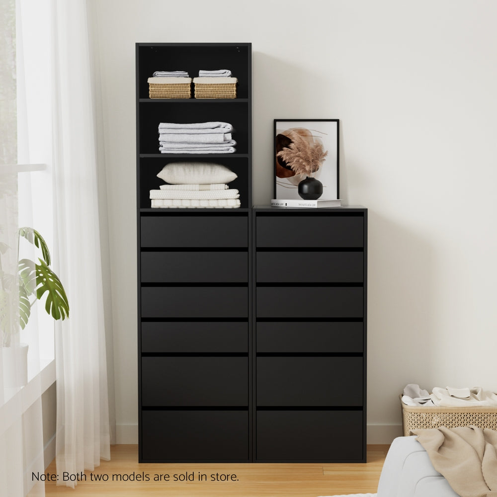 Medway 6 Drawer Tallboy, Black