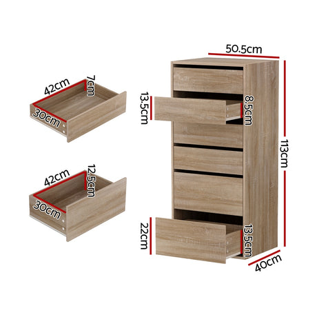 Medway 6 Drawer Tallboy, Pine