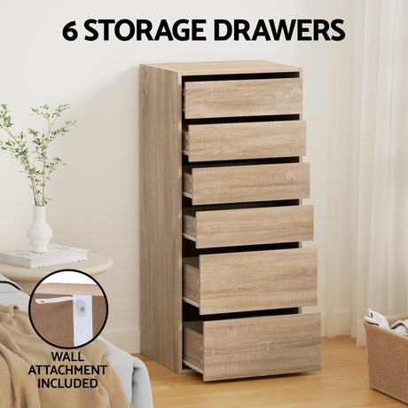 Medway 6 Drawer Tallboy, Pine