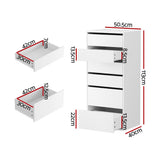 Artiss 6-Drawer Tallboy Dresser in White — 113cm — Allure Home Collections