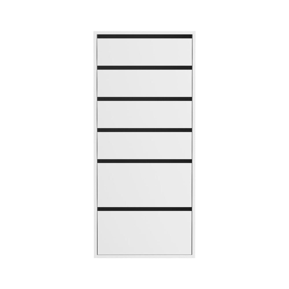 Artiss 6-Drawer Tallboy Dresser in White — 113cm — Allure Home Collections