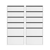 Joadja 6 Drawer Tallboy, White 2pcs