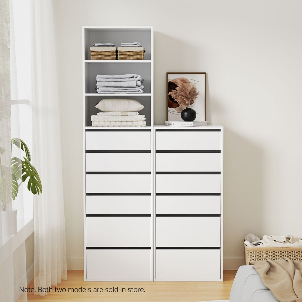 Artiss 6-Drawer Tallboy Cabinet in White — Modern Storage — Allure Home Collections