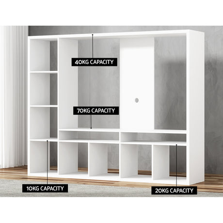 Artiss Brian 183cm White Entertainment Centre with Open Shelves — Allure Home Collections