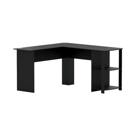 Artiss Ronald 136cm Black L-Shape Computer Desk with Shelf — Allure Home Collections
