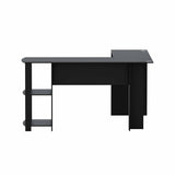 Artiss Ronald 136cm Black L-Shape Computer Desk with Shelf — Allure Home Collections
