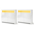 Monash Buffet Sideboard, White 2pcs