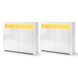 Monash Buffet Sideboard, White 2pcs