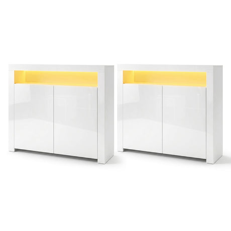 Monash Buffet Sideboard, White 2pcs