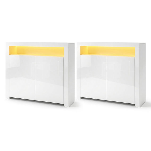 Monash Buffet Sideboard, White 2pcs