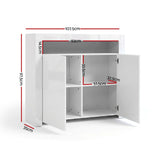 Monash Buffet Sideboard, White 2pcs