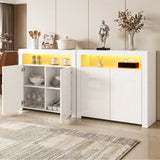 Monash Buffet Sideboard, White 2pcs