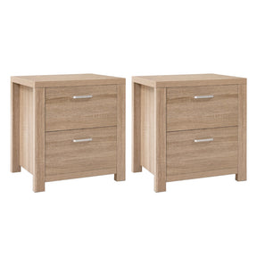 Wollongbar 2 Drawer Bedside Table, Pine 2pcs