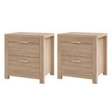 Wollongbar 2 Drawer Bedside Table, Pine 2pcs