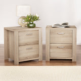Wollongbar 2 Drawer Bedside Table, Pine 2pcs