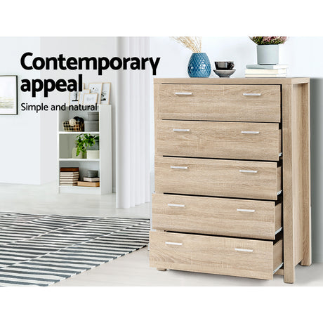 Colo Vale 5 Drawer Tallboy, Pine view 6