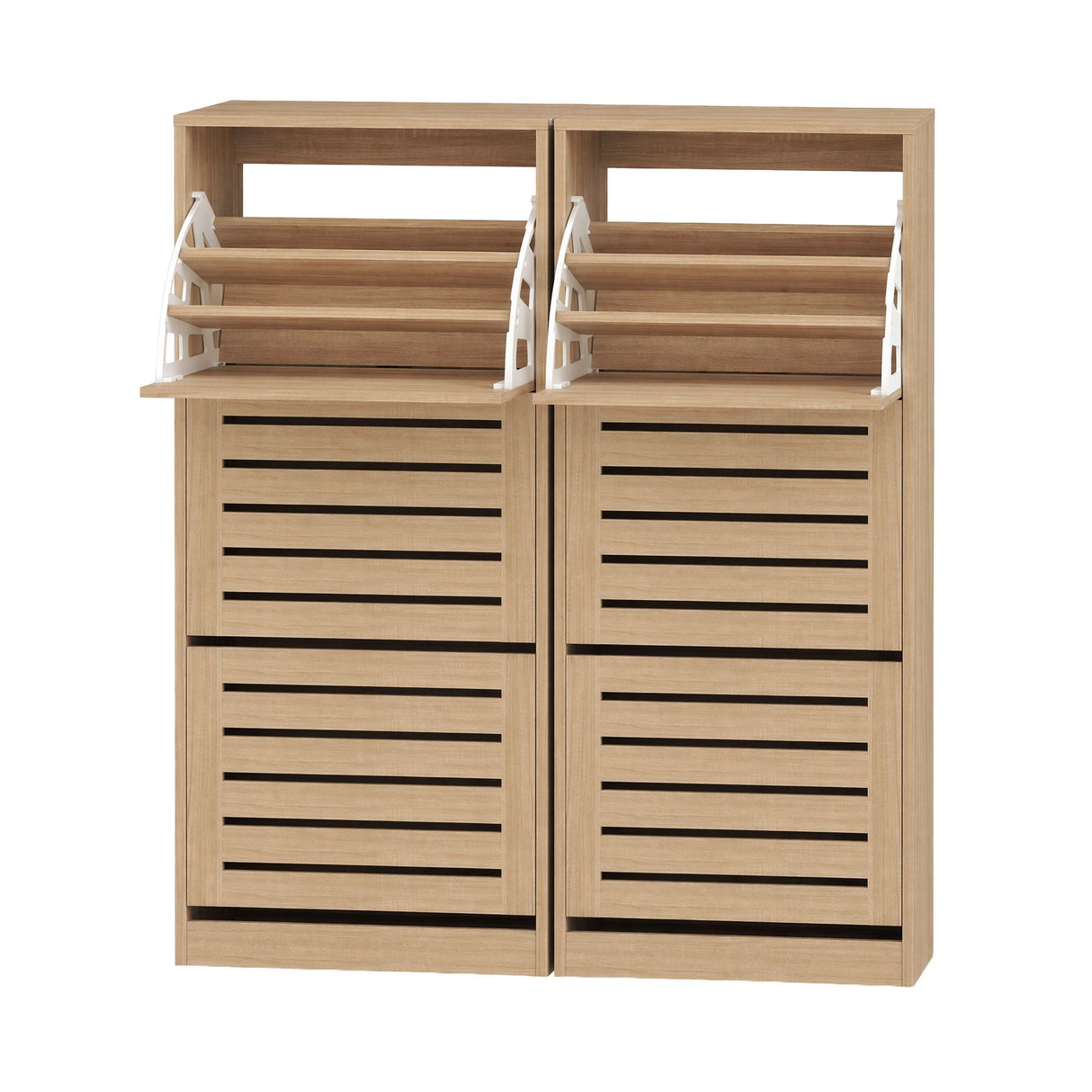 Streatham Flip Drawer Shoe Cabinet, Pine 2pcs