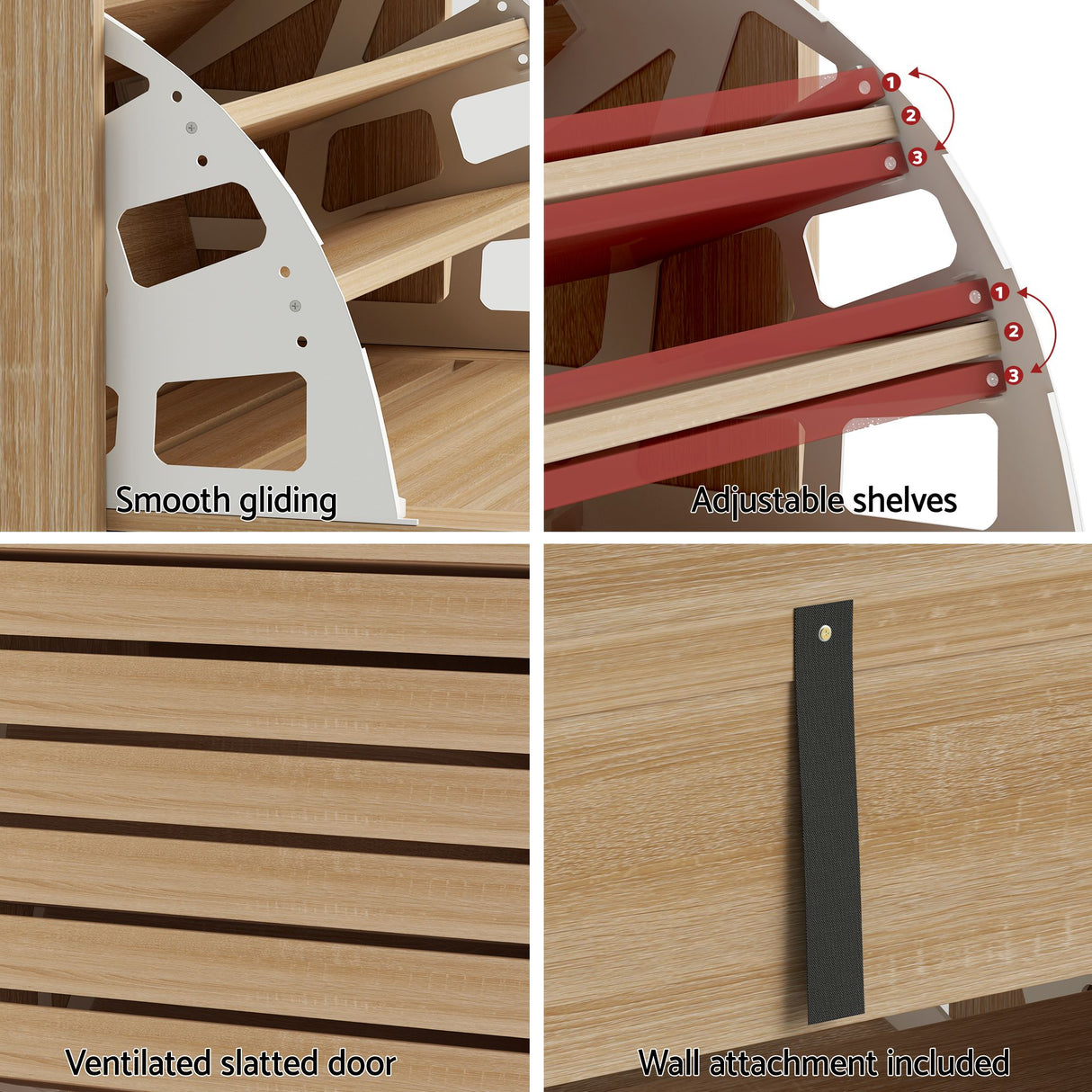 Streatham Flip Drawer Shoe Cabinet, Pine 2pcs