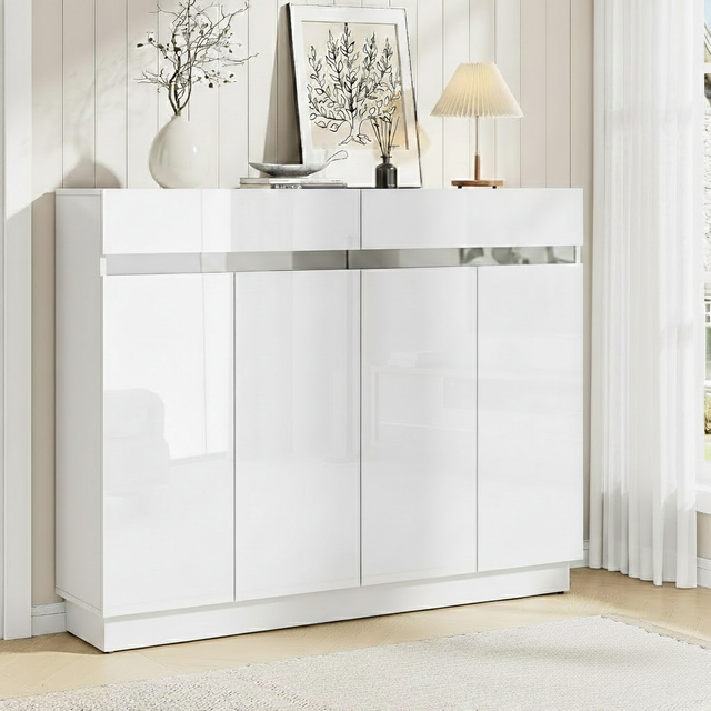 Hawkesdale High Gloss Shoe Cabinet, White