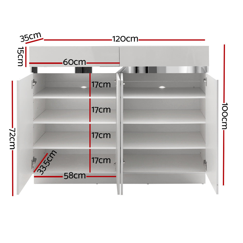 Hawkesdale High Gloss Shoe Cabinet, White